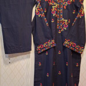Navy Blue Multi Embroidery Suit