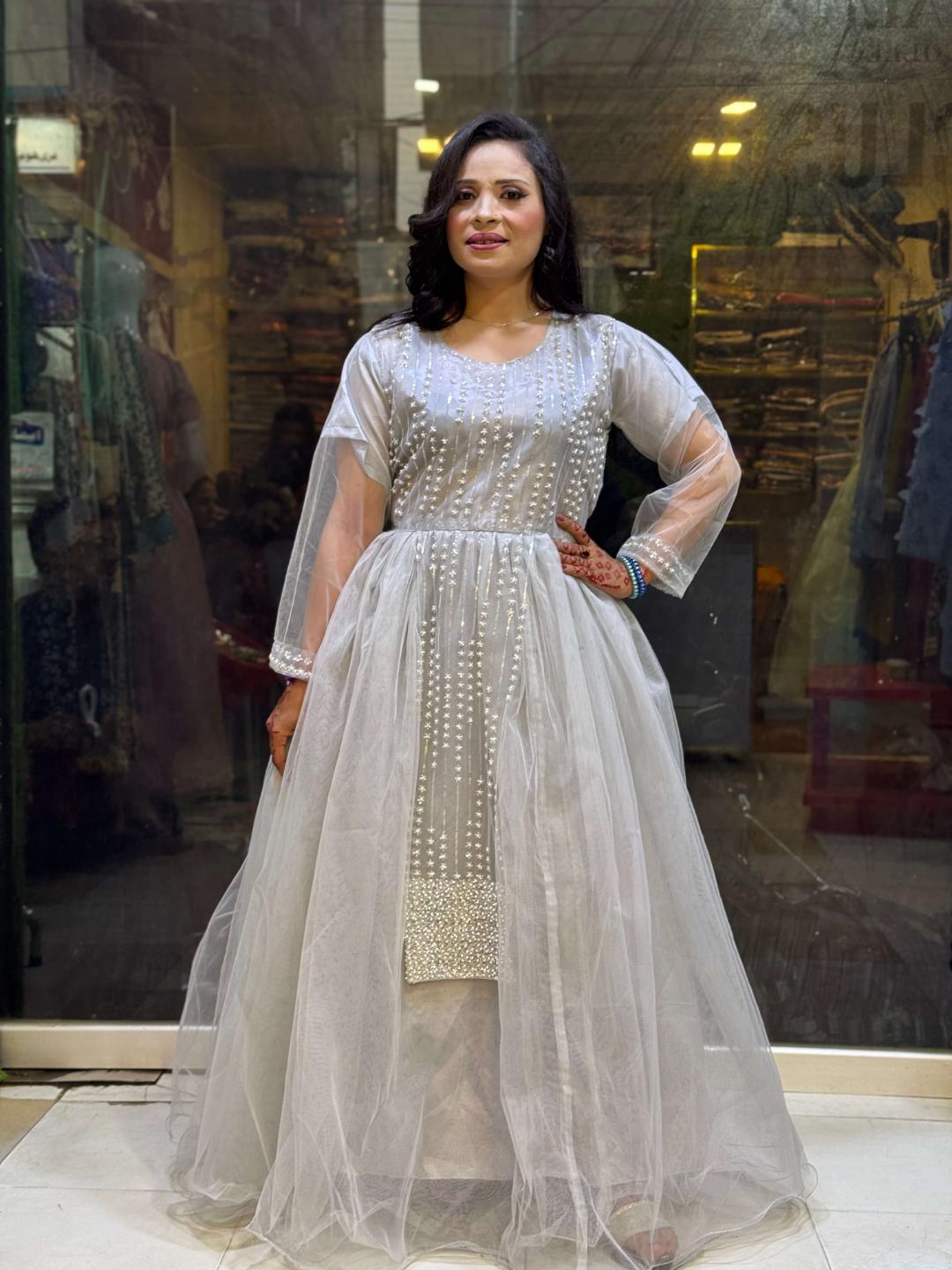 Silver/Grey Embellished Frock - Image 3