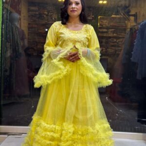 Bright Yellow Floral Frock