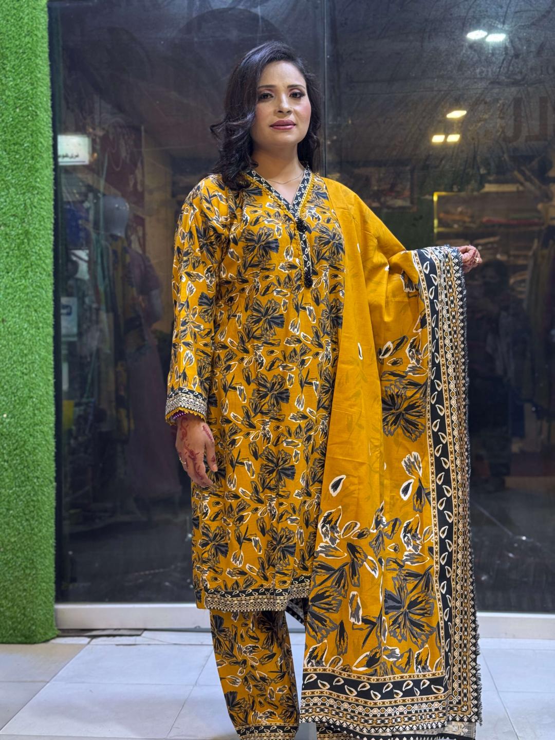 Olive/Mustard -Work Kurta - Image 2
