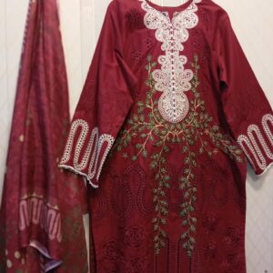 Primary Color: Deep Maroon / Burgundy.